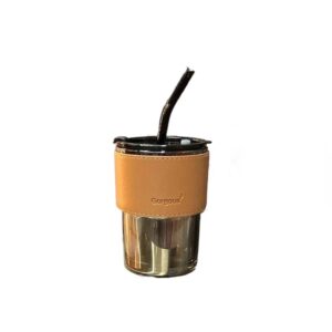 450ml Glass Mug With Leather Cover