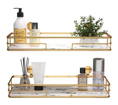 Golden Adhesive Bathroom Shelf - Image 3