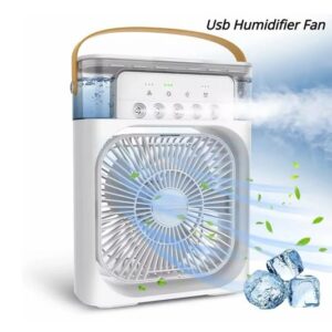 Air Conditioner Humidifier Portable Rechargeable Fan White