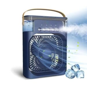 Air Conditioner Humidifier Portable Rechargeable Fan Blue