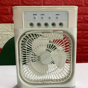 Mini Air Conditioner Humidifier Portable Rechargeable Fan White