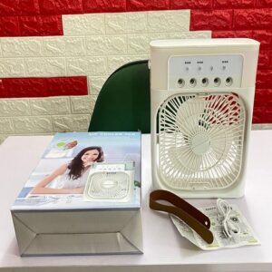 Mini Air Conditioner Humidifier Portable Rechargeable Fan White