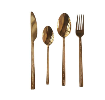 Gold Plated Spoon and Fork Vintage Set