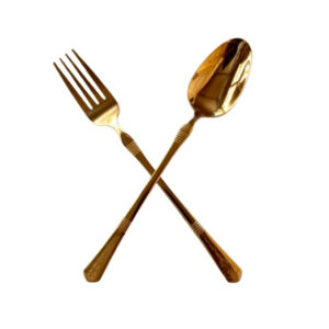 12pcs Gold Plated Spoon and Fork Flower