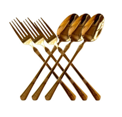 12pcs Gold Plated Spoon and Fork Flower - Image 2