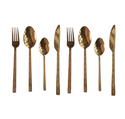 Gold Plated Spoon and Fork Vintage Set - Image 2