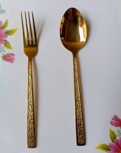 12pcs Gold Plated Spoon and Fork Rough - Image 2