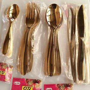 Gold Plated Spoon and Fork Thick Set