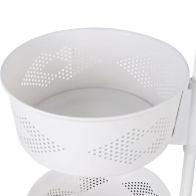 Kitchen Rotating Wheel Storage Rack White - Image 10