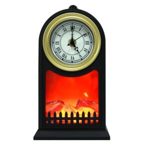 LED Artificial Clock Fireplace Lantern