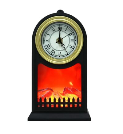 LED Artificial Clock Fireplace Lantern