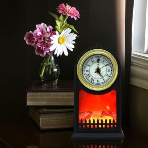 LED Artificial Clock Fireplace Lantern