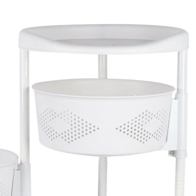 Kitchen Rotating Wheel Storage Rack White - Image 9