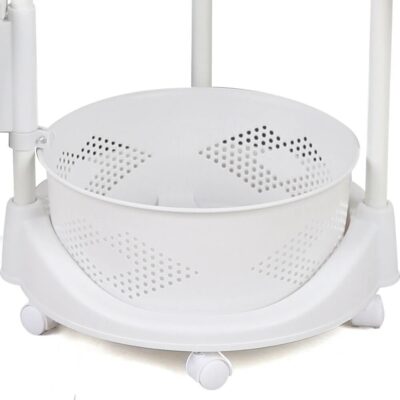 Kitchen Rotating Wheel Storage Rack White - Image 6