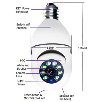 1080P Wifi Bulb Security CCTV Camera - Image 4