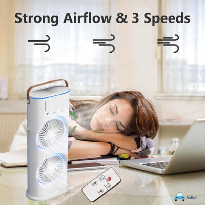 Double Ended LED Cooling Rechargeable Fan - Image 9