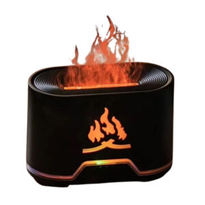 Firewood Flame Aromatherapy Diffuser Black