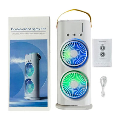 Double Ended LED Cooling Rechargeable Fan