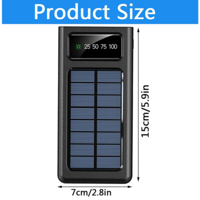 Solar Power Bank 20000 mAH 4 usb Cables - Image 5