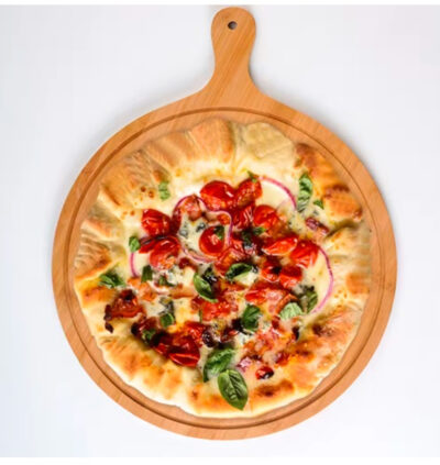 Round Wooden Pizza and Chopping Board - Image 2