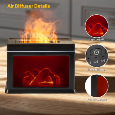 300ml LED Fireplace Humidifier Decor - Image 5