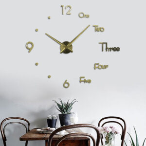 Frameless DIY Wall Alpha Numeric Clock Decor