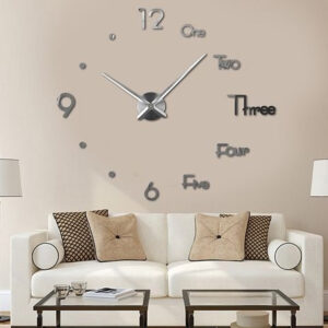 Frameless DIY Wall Alpha Numeric Clock Decor