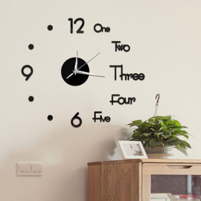 Frameless DIY Wall Alpha Numeric Clock Decor - Image 3