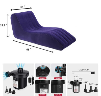 S Shaped Inflatable Sofa with Pump - Image 12