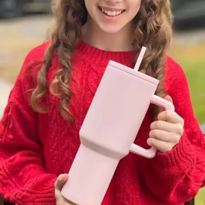 120ml Insulated Stainless Travel Tumbler with Straw - Image 6