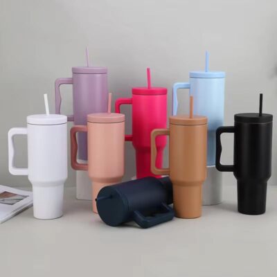 120ml Insulated Stainless Travel Tumbler with Straw - Image 7