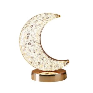 Cordless Crystal Moon Lamp with Touch Sensor