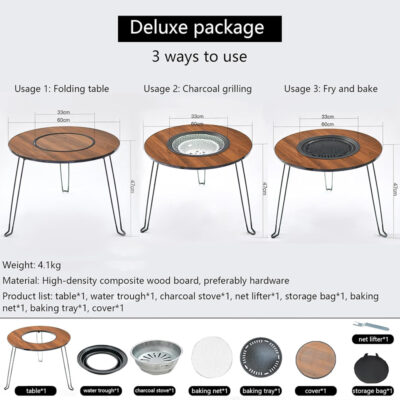 Foldable Barbecue Grill Table - Image 3