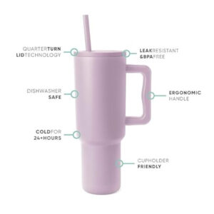 120ml Insulated Stainless Travel Tumbler with Straw