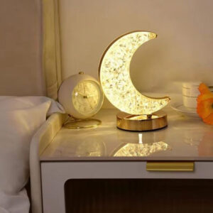 Cordless Crystal Moon Lamp with Touch Sensor