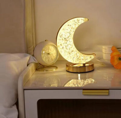 Cordless Crystal Moon Lamp with Touch Sensor - Image 2