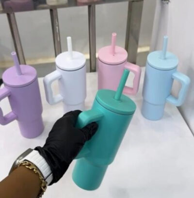 120ml Insulated Stainless Travel Tumbler with Straw - Image 3