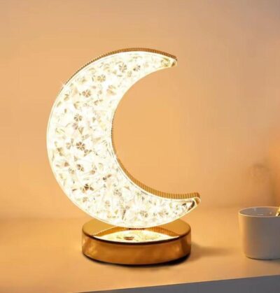 Cordless Crystal Moon Lamp with Touch Sensor - Image 3