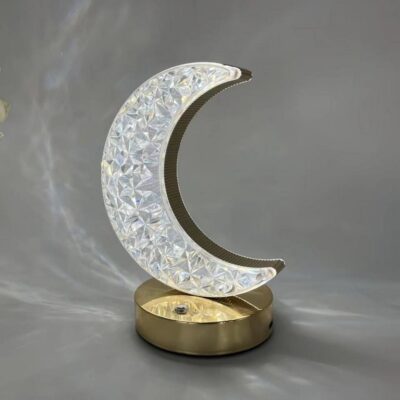 Cordless Crystal Moon Lamp with Touch Sensor - Image 4