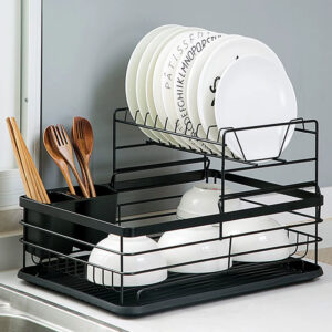 2 Floor Iron Dish Drainer Rack