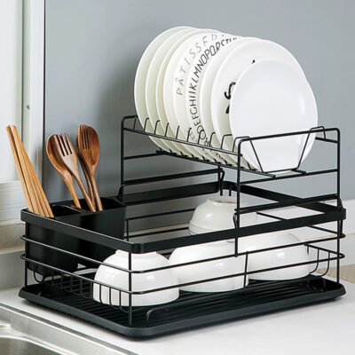 2 Floor Iron Dish Drainer Rack