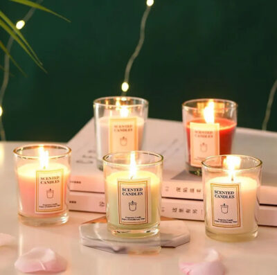 Scented Soy Waxed Candle Long - Image 3