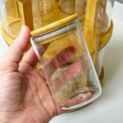 2 Tier Wooden Rotating Spice Container - Image 7