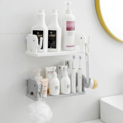 Punching White Elephant Storage Bathroom Rack - Image 3