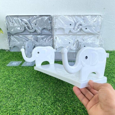 Punching White Elephant Storage Bathroom Rack