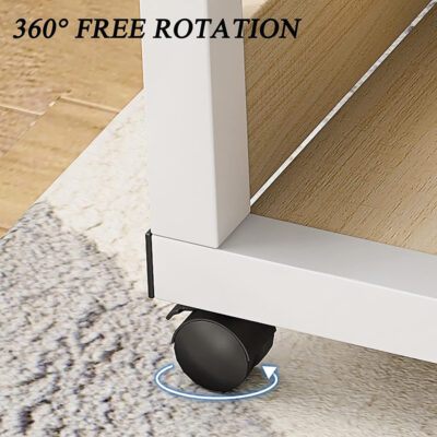 80cm Laptop Table Drawer, Wheels and Below Shelf Grey - Image 4