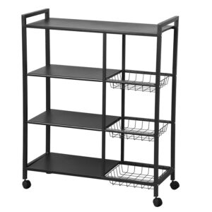 4 Layer Trolley Shelf with Basket