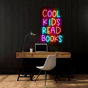 Cool Kids Read Books Neon Sign Light