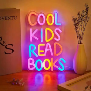 Cool Kids Read Books Neon Sign Light