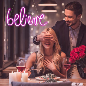 1pc LED Believe Shaped Neon Sign 5V